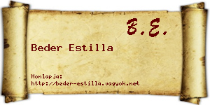 Beder Estilla névjegykártya